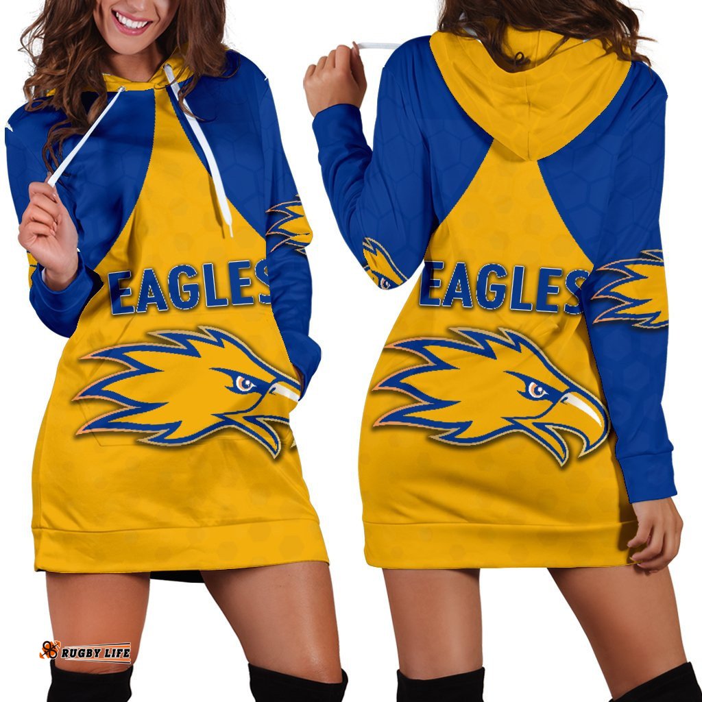 Eagles Hoodie Dress West Coast For Women Gold