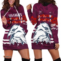 Sea Eagles Anzac Day Hoodie Dress Poppy Lest We Forget