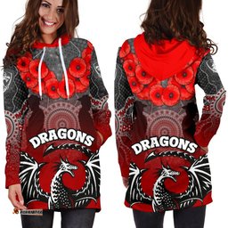 Dragons Women's Hoodie Dress St. George Anzac Day