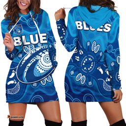 NSW Blues Hoodie Dress New South Wales Aboriginal Art