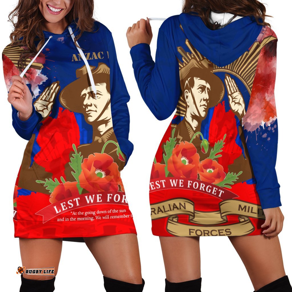 Hoodie Dress- Aanzac Australia Remember Them