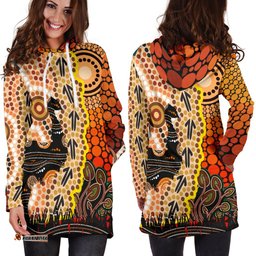 Hoodie Dress Australian Aboriginal Sun and Emu