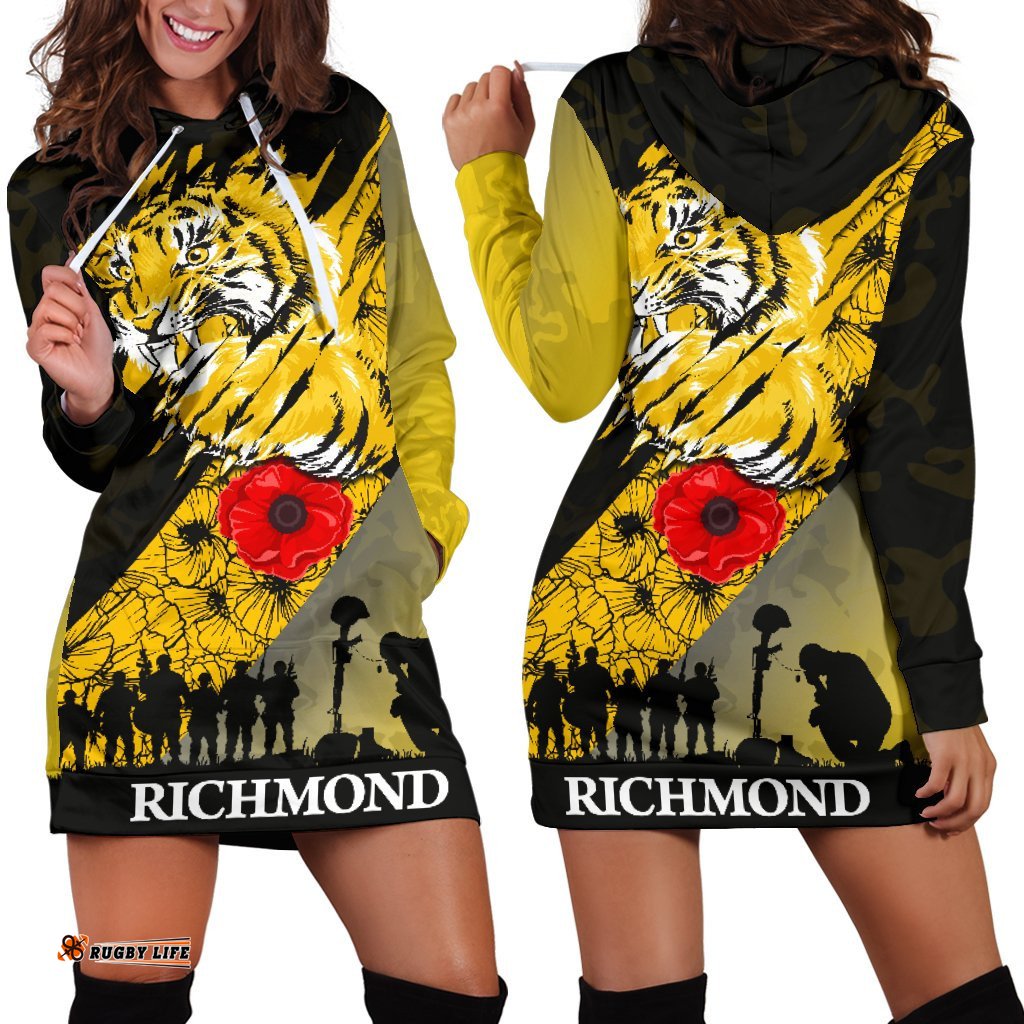 Richmond Tigers Women's Hoodie Dress Lest We Forget