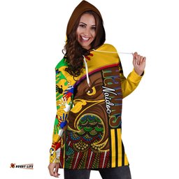 Pride Hawks Women's Hoodie Dress Hawthorn Naidoc Week Aboriginal Version Special