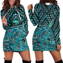 New Zealand Hoodie Dress Maori Graphic Tee patterns Paua Shell