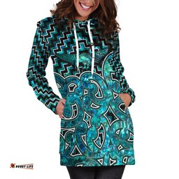 New Zealand Hoodie Dress Maori Graphic Tee patterns Paua Shell