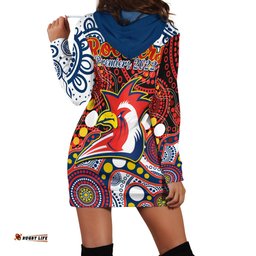 Roosters Rugby Hoodie Dress Easts 1908 Aboriginal Artsy Premiers