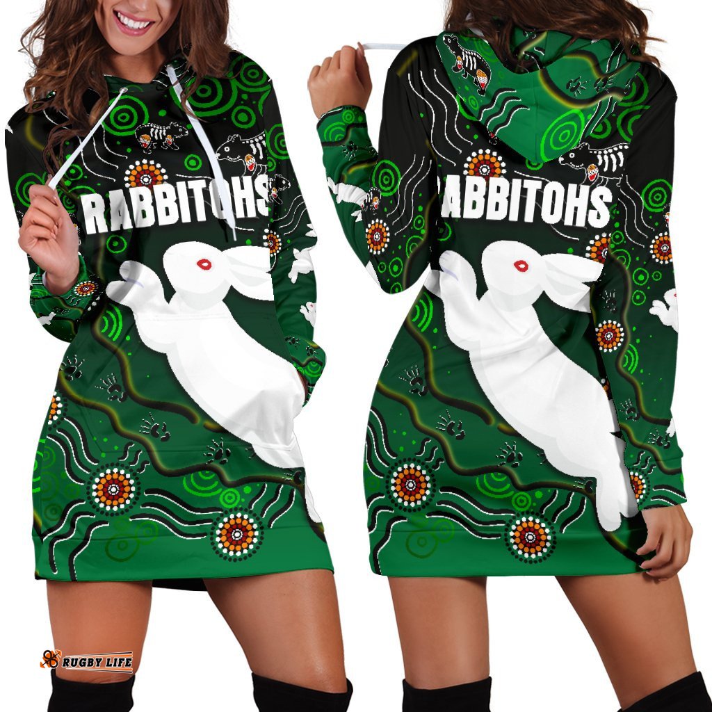 Rabbitohs Women's Hoodie Dress Simple Indigenous