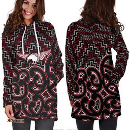 New Zealand Hoodie Dress Maori Graphic Tee patterns Red