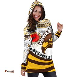 Pride Hawks Women's Hoodie Dress Hawthorn Anzac Day Aboriginal