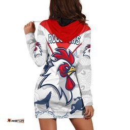 Custom Personalised Roosters Hoodie Dress Sydney Indigenous Version White
