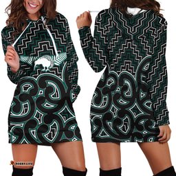 New Zealand Hoodie Dress Maori Graphic Tee patterns Green