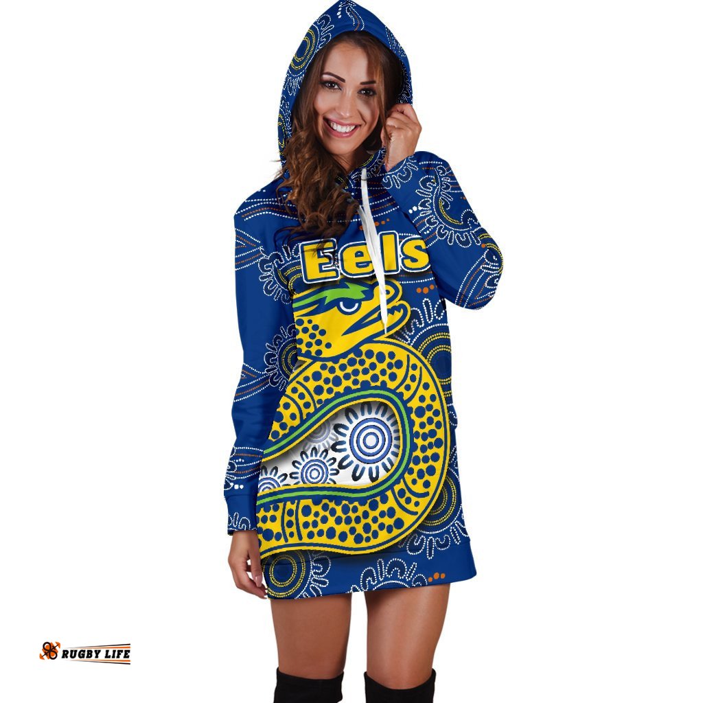 Parramatta Eels Women's Hoodie Dress Indigenous 04