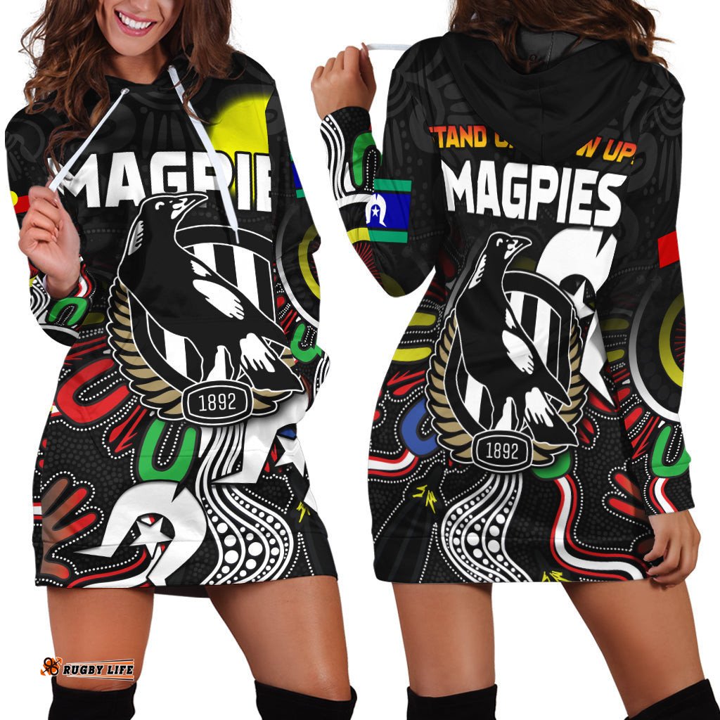 Magpies NAIDOC Week Hoodie Dress Collingwood Football Aboriginal