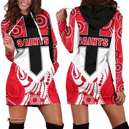 Saints Enthusiasm Women Hoodie Dress St Kilda Indigenous