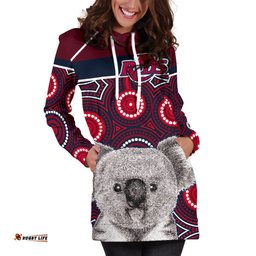 Reds Rugby Australian Women Hoodie Dress Simple Indigenous Queensland