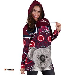 Reds Rugby Australian Women Hoodie Dress Simple Indigenous Queensland