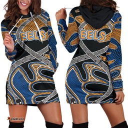 Parramatta Women Hoodie Dress Eels Indigenous Version