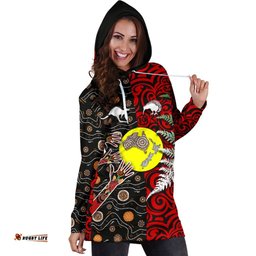 New Zealand Australia Hoodie Dress Maori Aboriginal