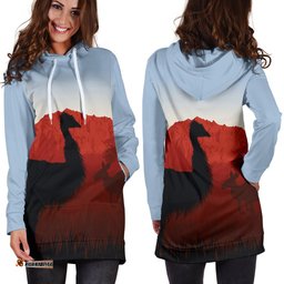 Hoodie Dress Australian Nature with Emu and Kangaroo