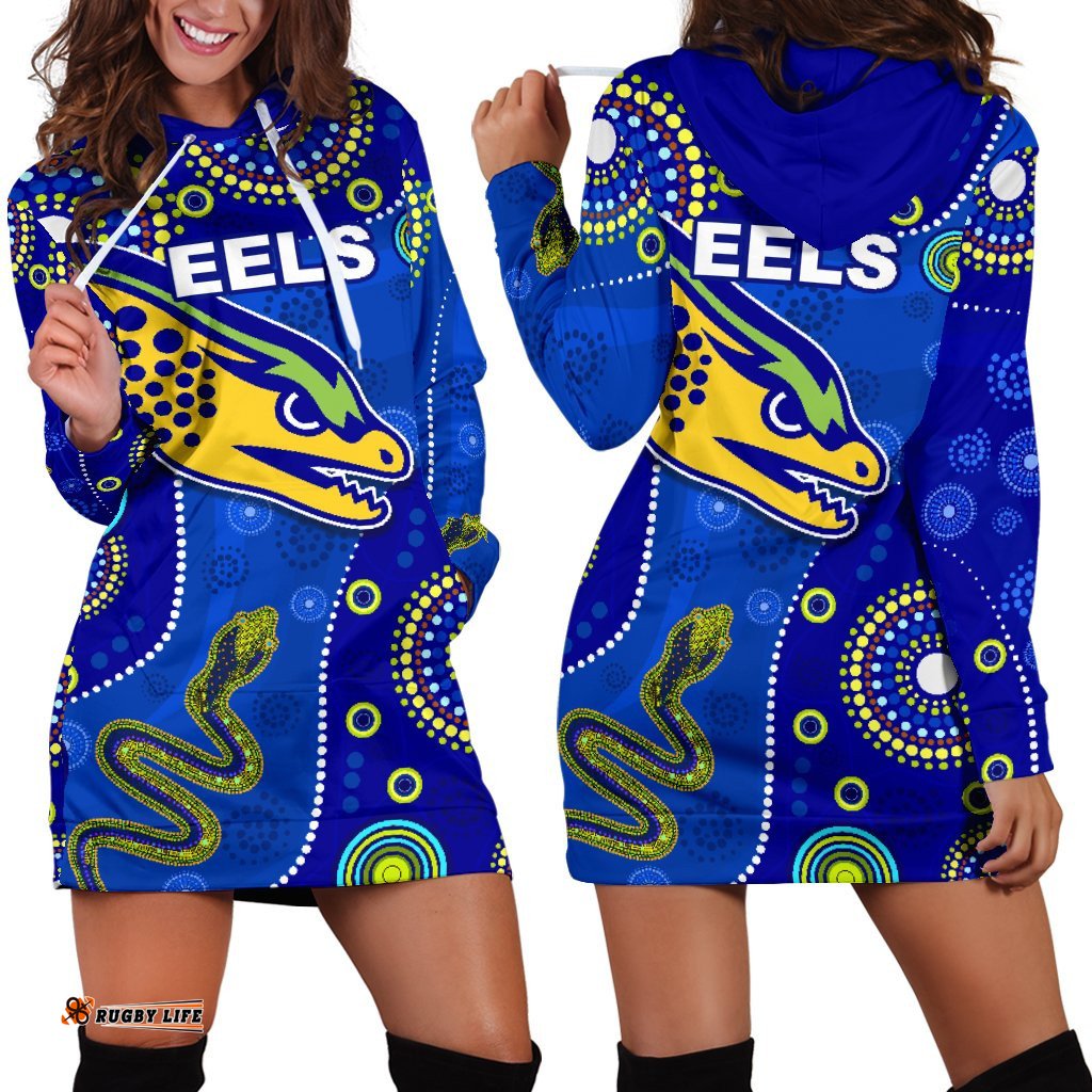 Eels Indigenous Women Hoodie Dress Competitive 07