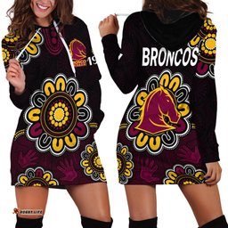 NRL Brisbane Broncos Rugby 1987 Aboriginal Hoodie Dress