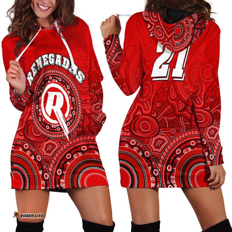 Custom Personalised Melbourne Renegades Indigenous Aboriginal Arts Hoodie Dress