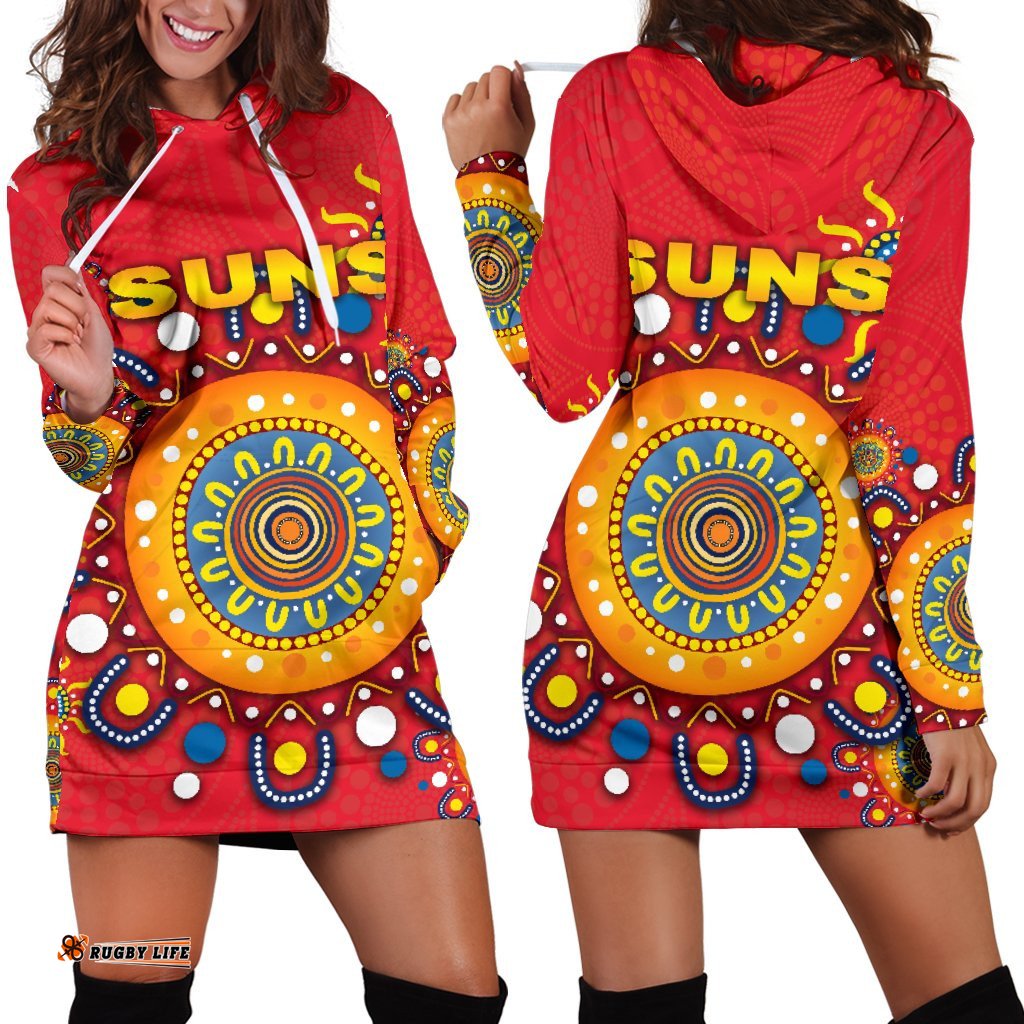 Gold Coast Women Hoodie Dress Suns Indigenous