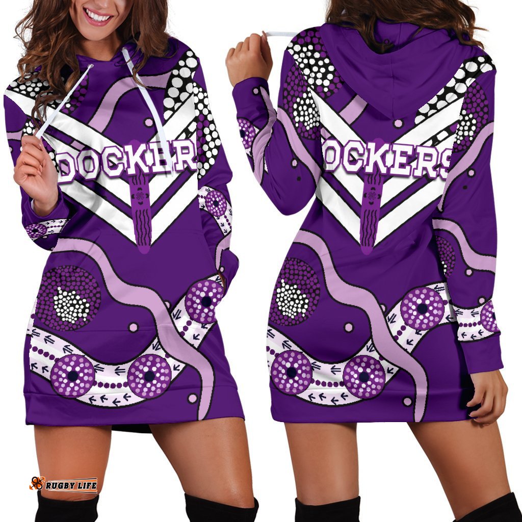 Dockers Women Hoodie Dress Indigenous Fremantle Freo