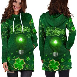 Patrick's Day Women Hoodie Dress Shamrock Vibes