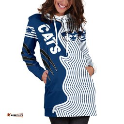 Geelong Women's Hoodie Dress Cats Indigenous