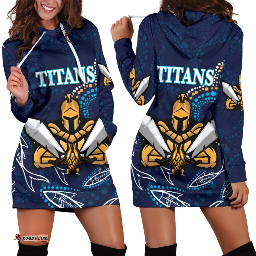 Gold Coast Women Hoodie Dress Titans Gladiator Indigenous