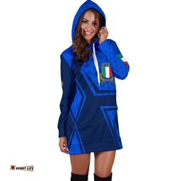 Italy Rugby Women's Hoodie Dress Gli Azzurri Vibes