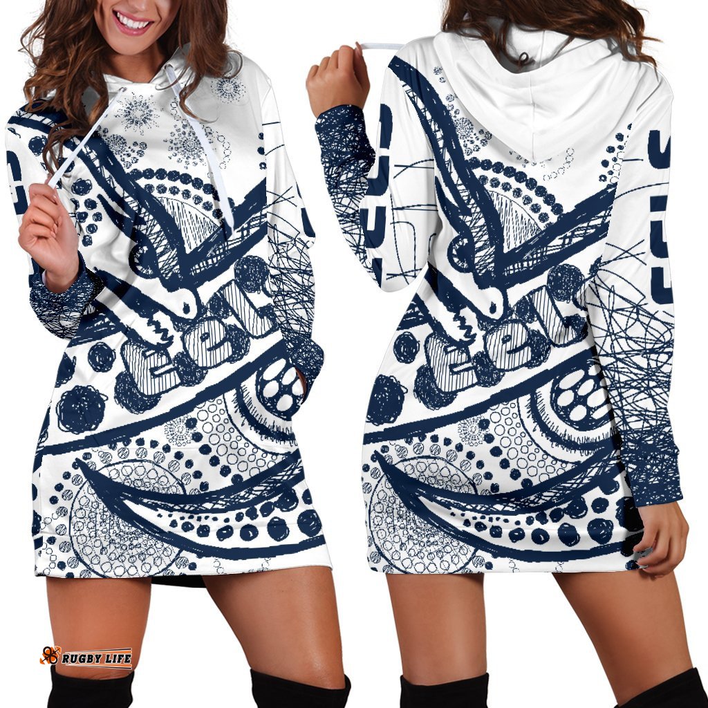 Eels Rugby Women's Hoodie Dress Line Art Special Version 05