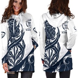 Scottish Rugby Women's Hoodie Dress Thistle Vibes White