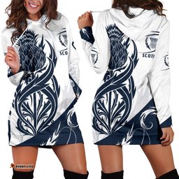 Scottish Rugby Women's Hoodie Dress Thistle Vibes White