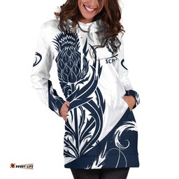 Scottish Rugby Women's Hoodie Dress Thistle Vibes White
