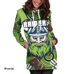 Raiders Women's Hoodie Dress Canberra Indigenous