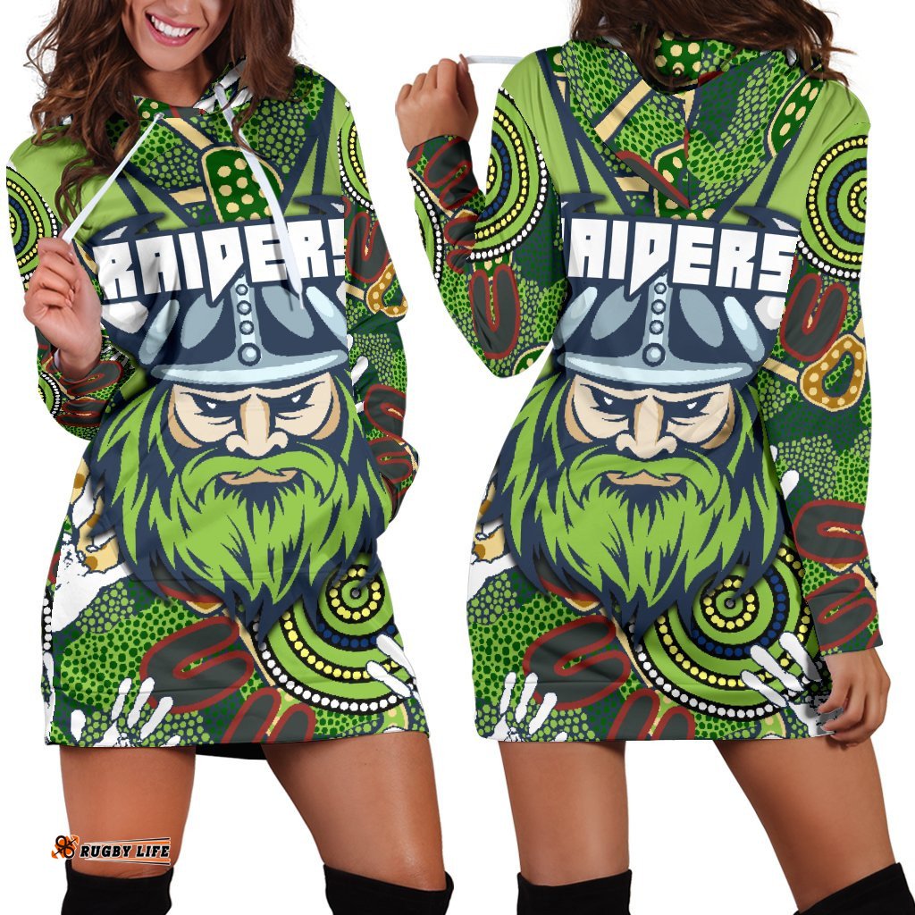 Raiders Women's Hoodie Dress Canberra Indigenous