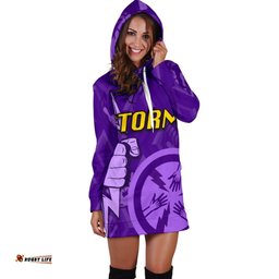 Melbourne All Over Women Hoodie Dress Storm