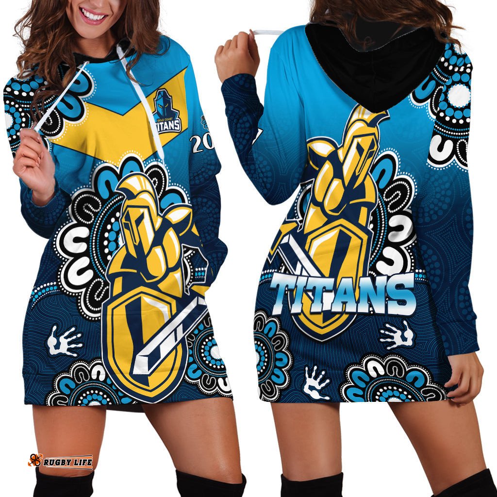 NRL Gold Coast Titans Rugby GLD 2007 Aboriginal Hoodie Dress