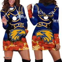 Eagles Football ANZAC Hoodie Dress West Coast Indigenous Mix Poppy Camouflage