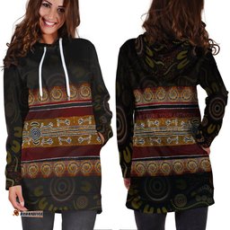 Hoodie Dress Aboriginal Dot Panting Art Horizontal Lines