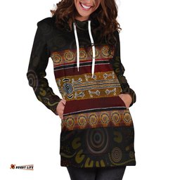 Hoodie Dress Aboriginal Dot Panting Art Horizontal Lines