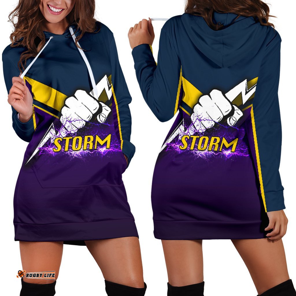 Melbourne Women's Hoodie Dress Thunder