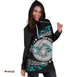 Maori New Zealand Women's Hoodie Dress Hei Tiki Sport Style