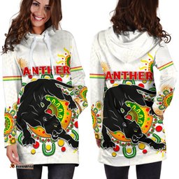 Penrith Women's Hoodie Dress Indigenous Panthers White