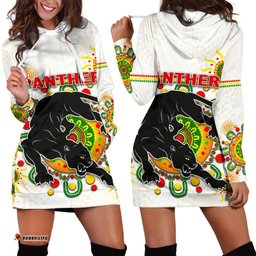 Penrith Women's Hoodie Dress Indigenous Panthers White