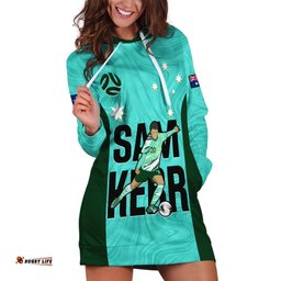 Australia Soccer Hoodie Dress Sam Kerr Matildas Proud World Cup Turquoise