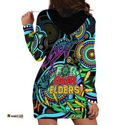 Kangaroos Football Aboriginal Art Hoodie Dress NAIDOC Indigenous Tribal